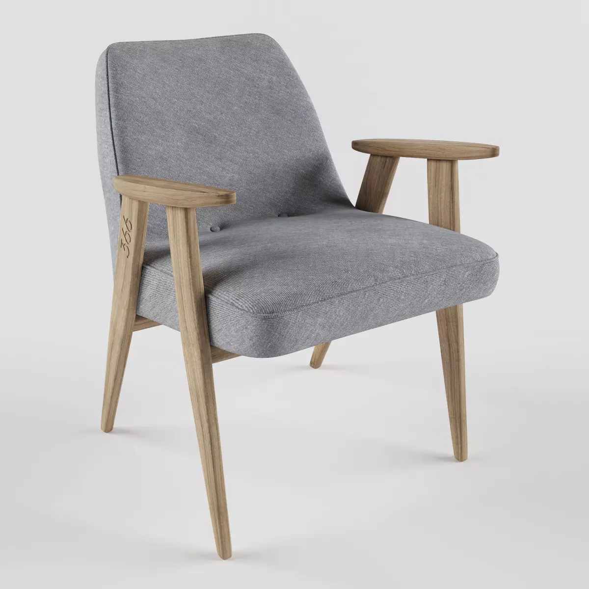 Armchair lounge chair with wooden legs Free 3D model buy