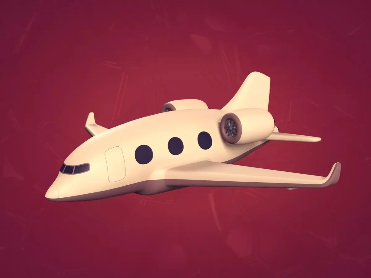 Cartoon Private Jet Low-poly 3D model