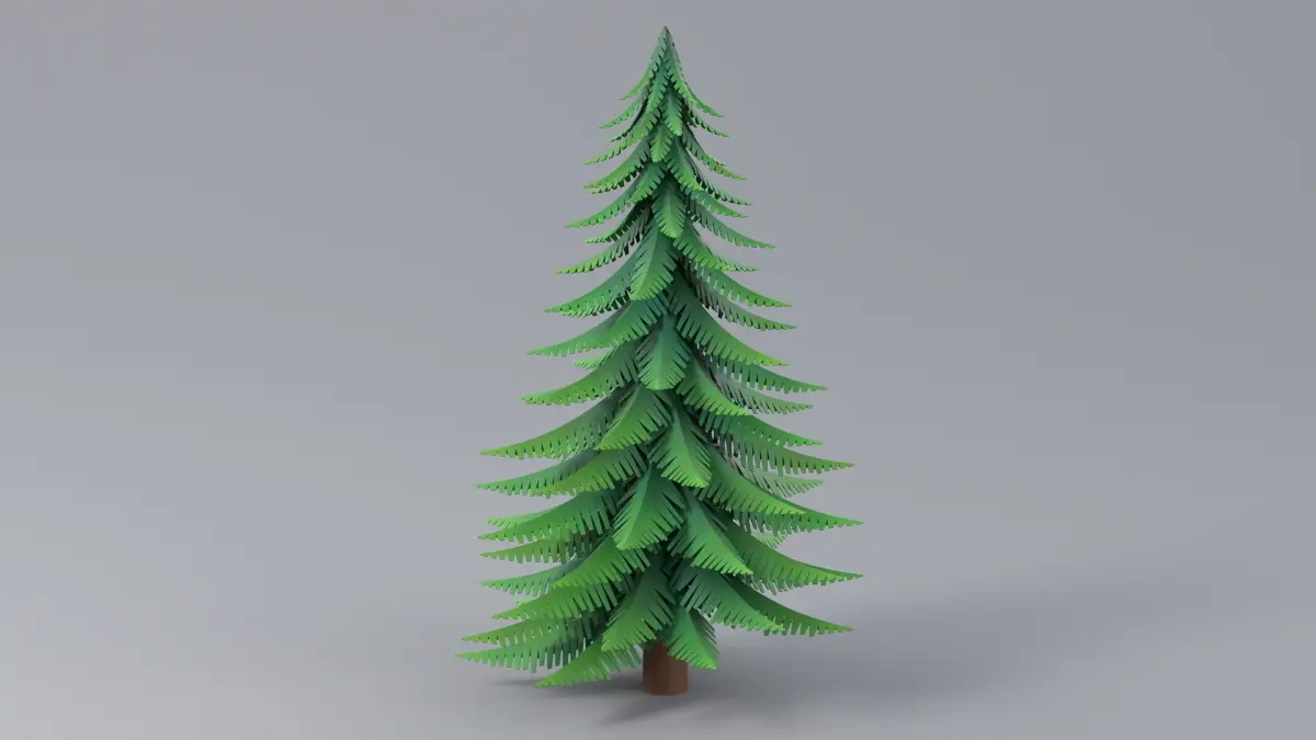 Cartoon Fir Tree 04 3D model