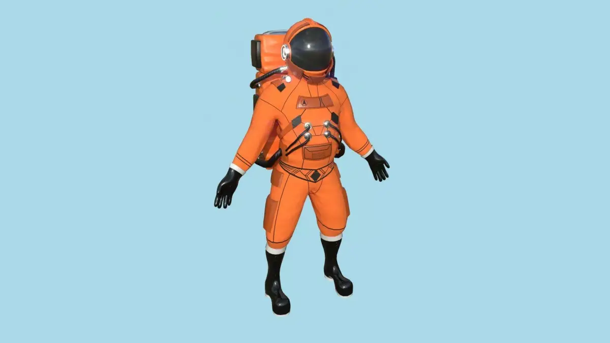 Astronaut Outfit 03 - Orange - Character Design Fashion Low-poly 3D model