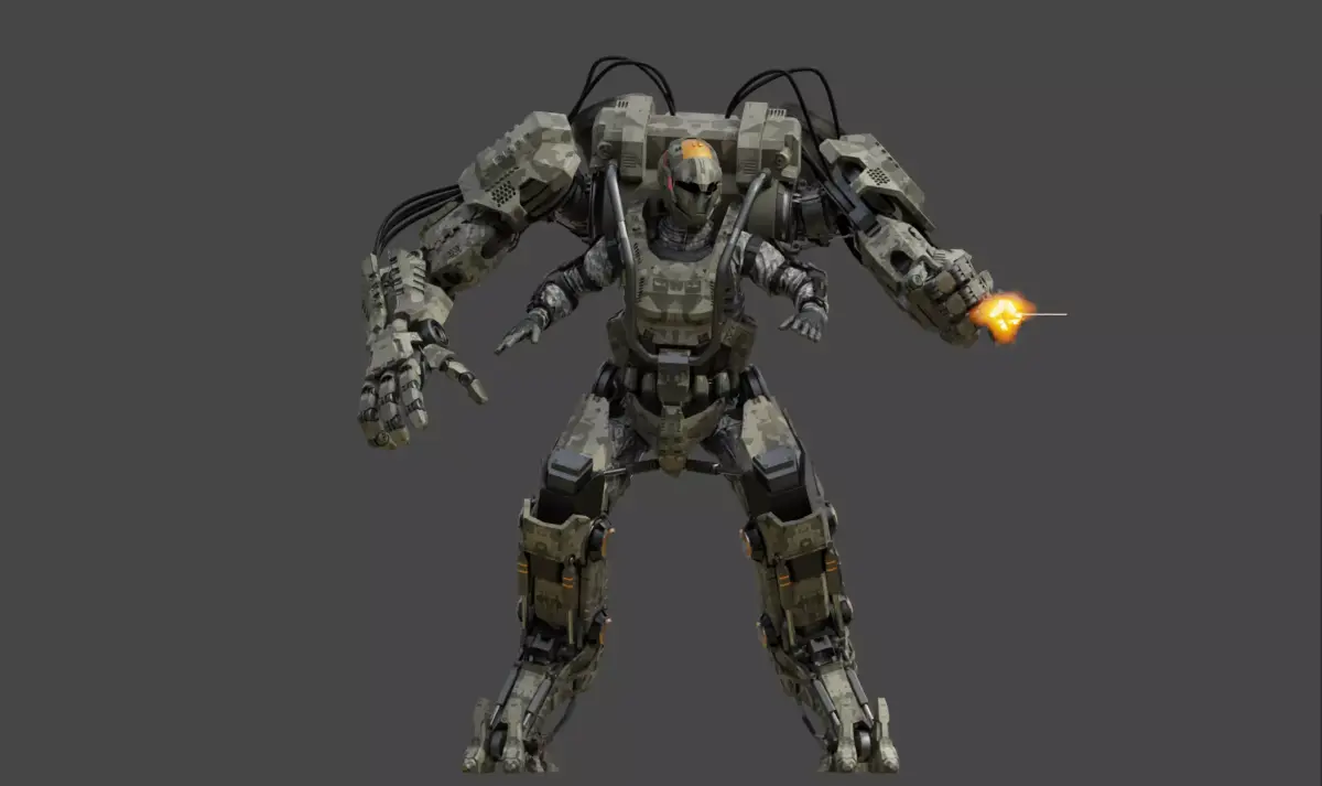 Tactical Exo Suit Model  Low-poly 3D model