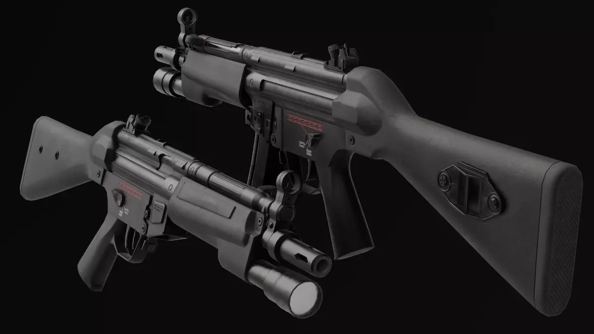 MP5a4 SMG Low-poly 3D model