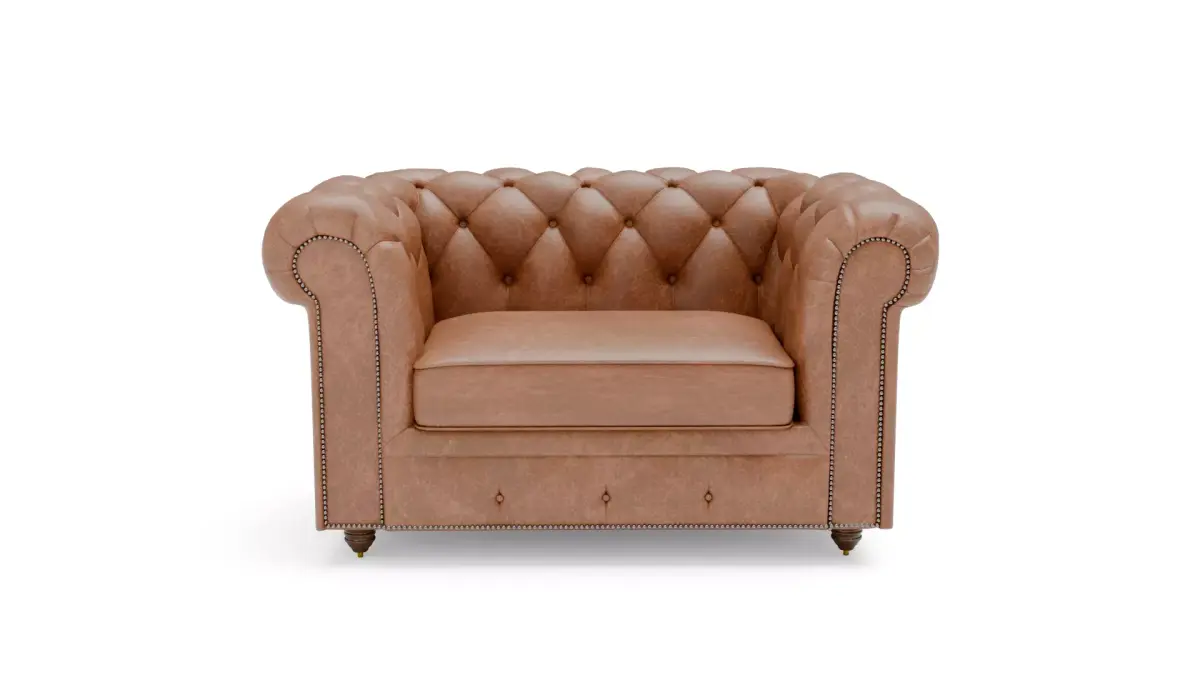 Tuffed Leather Sofa 3D Model Free low-poly 3D model