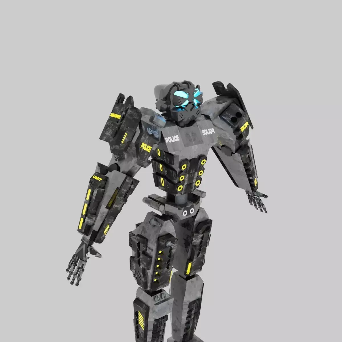 cyberpunk robot 3D model buy