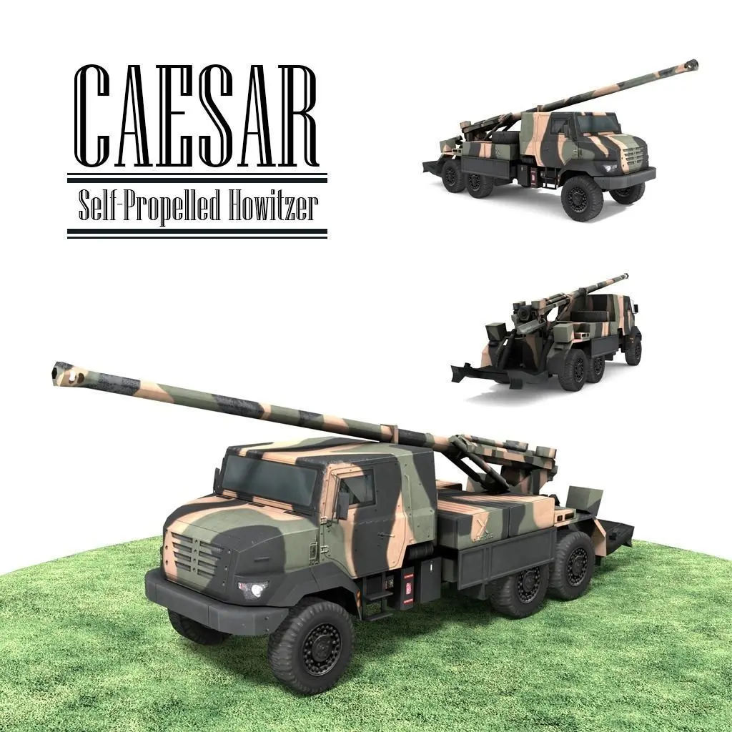 CAESAR Self-Propelled Howitzer Low-poly 3D model