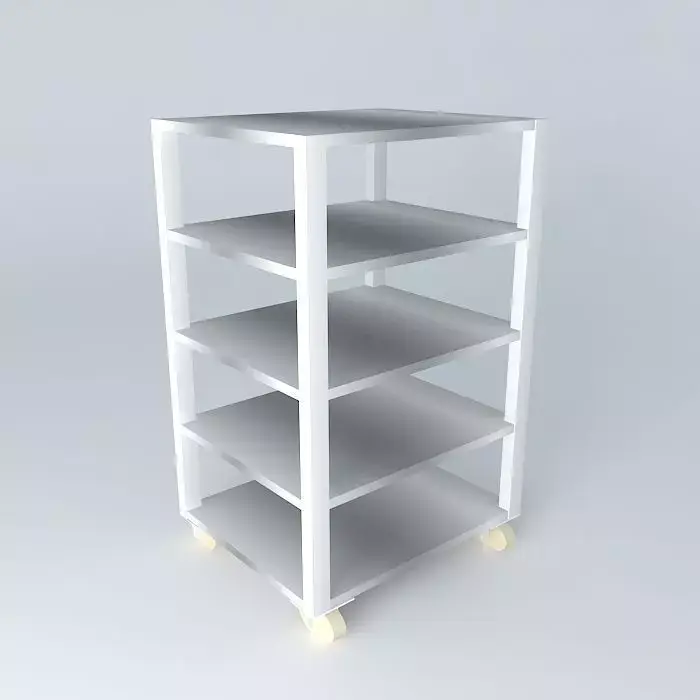 Kit shelving unit with four shelves Free 3D model