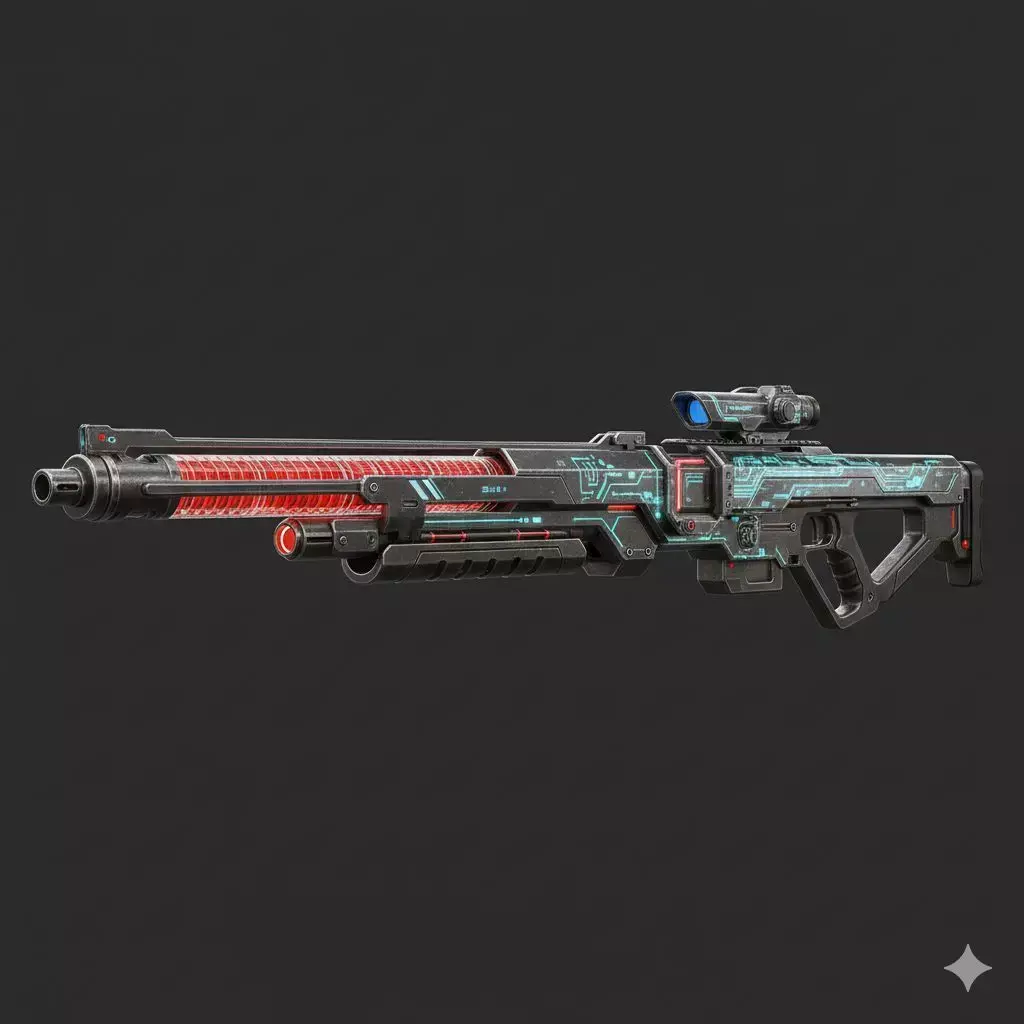 Futuristic Laser Rifle 3D Model Cyberpunk Sniper Weapon Low-poly 3D model
