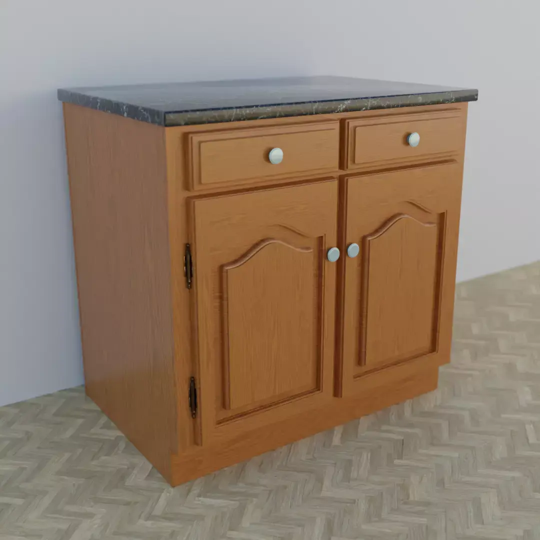 Kitchen Base Cabinet Vintage CL114 Free 3D model