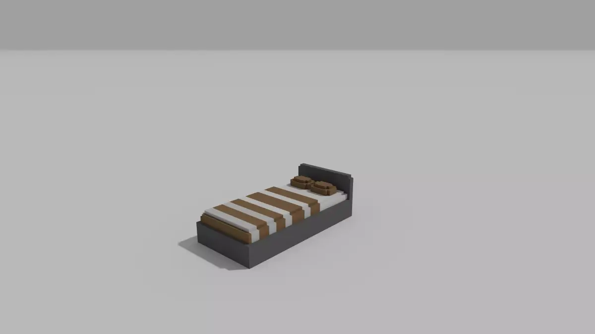 This is a furniture model bed Free low-poly 3D model