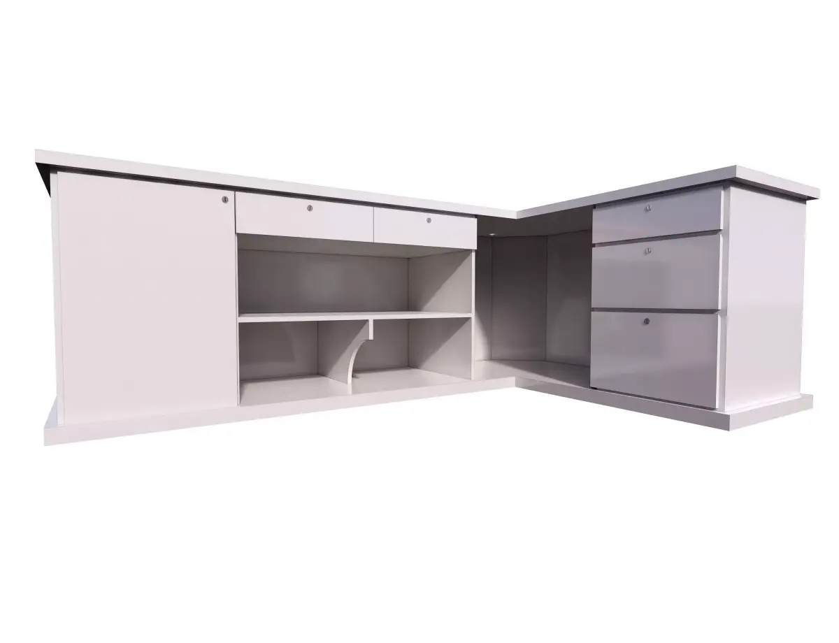 White color Reception Desk 3D model  Free 3D print model