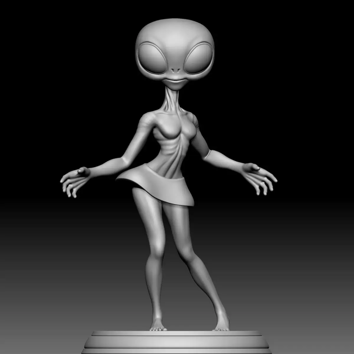 Alien Statue - 0260 3D print model
