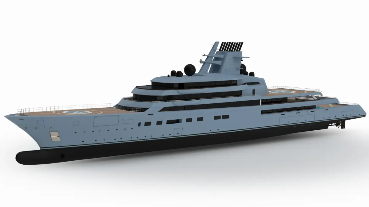 Lurssen Alibaba Superyacht Night Scene 3D model