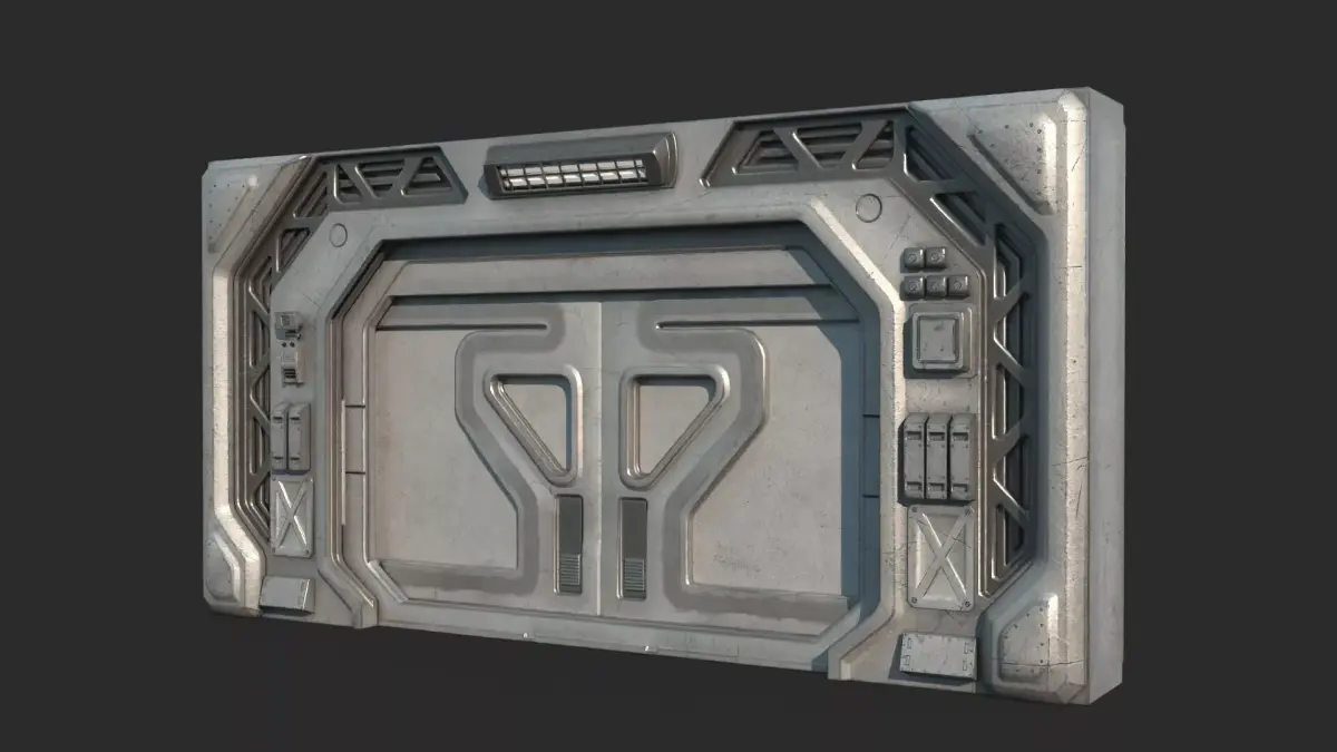 Future Sci-Fi Passage Automatic Doors 3D model