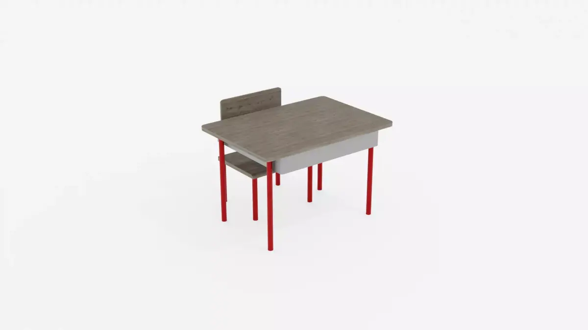 School Chair and Desk Free 3D model