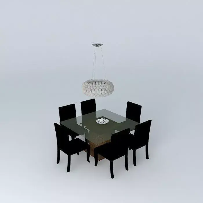 Table dining and chairs Free 3D model