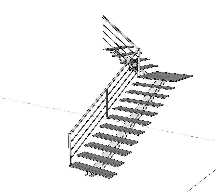 Glass stair Free 3D model