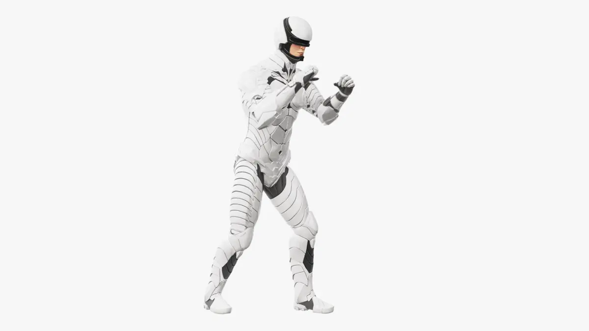 Sci-Fi Soldier White Suit Rigged for Maya 3D model