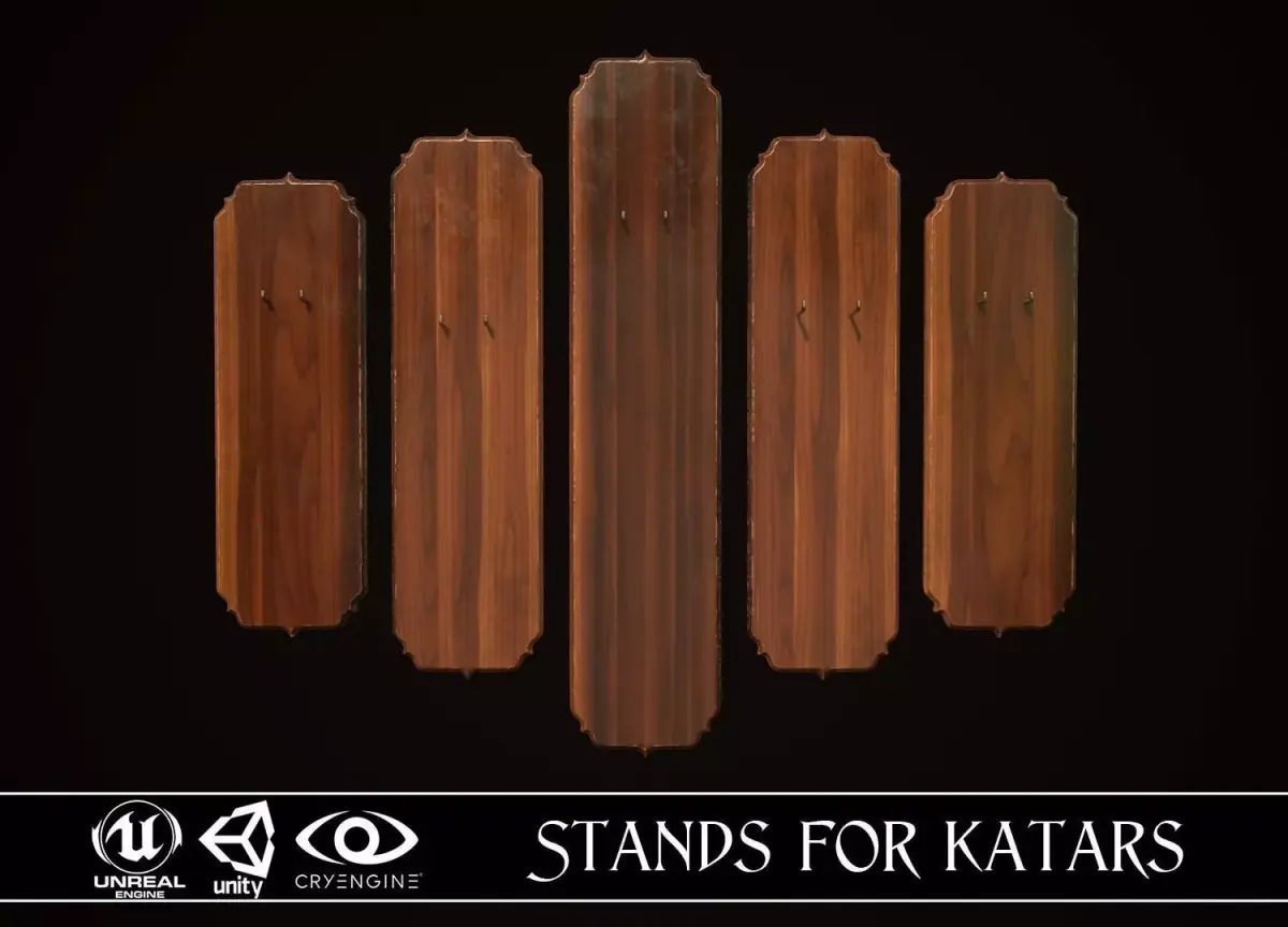 Stands for flinlock katars Free low-poly 3D model