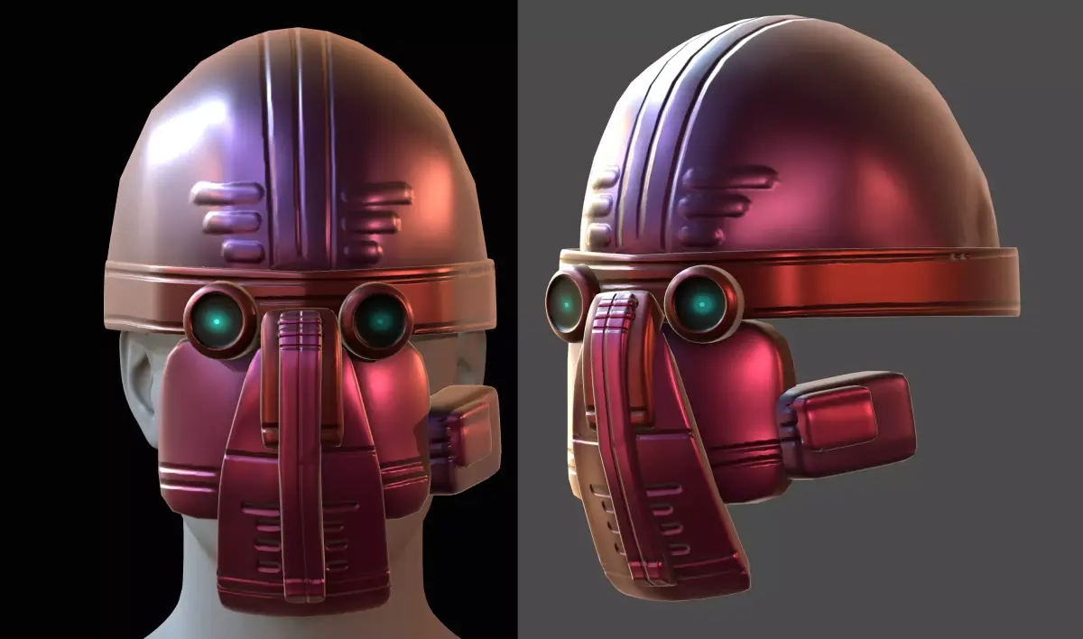 Gas mask helmet 3d model scifi Low-poly  Low-poly 3D model 551