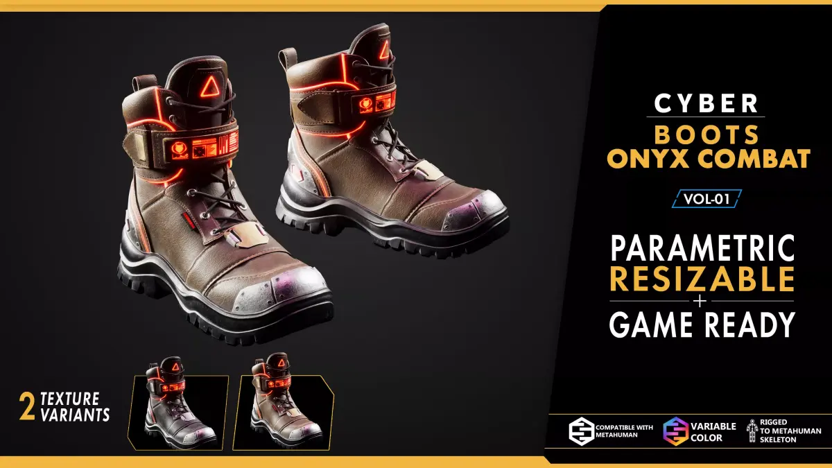 MODULAR CYBER BOOTS COMBAT V01 Low-poly 3D model