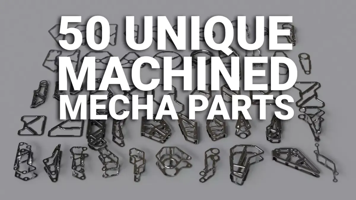 Machined Mecha Parts Kit-Bash 3D model