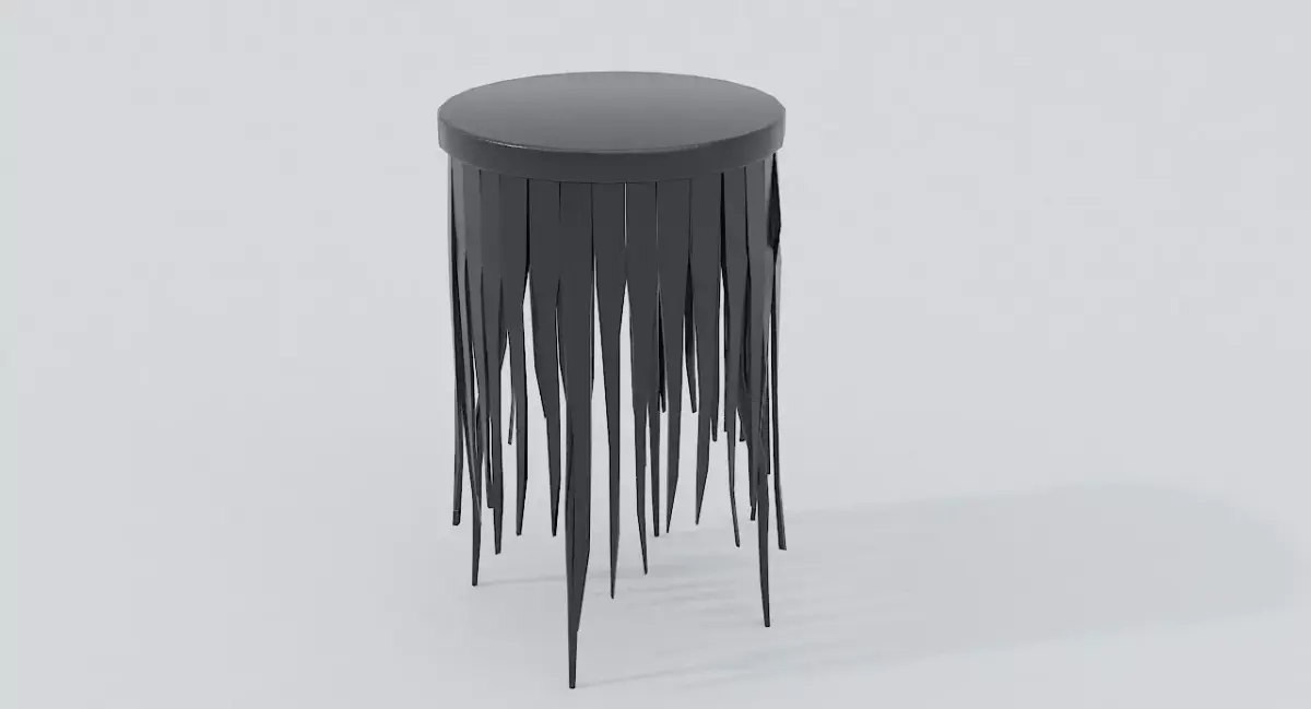 Black Table Low-poly 3D model