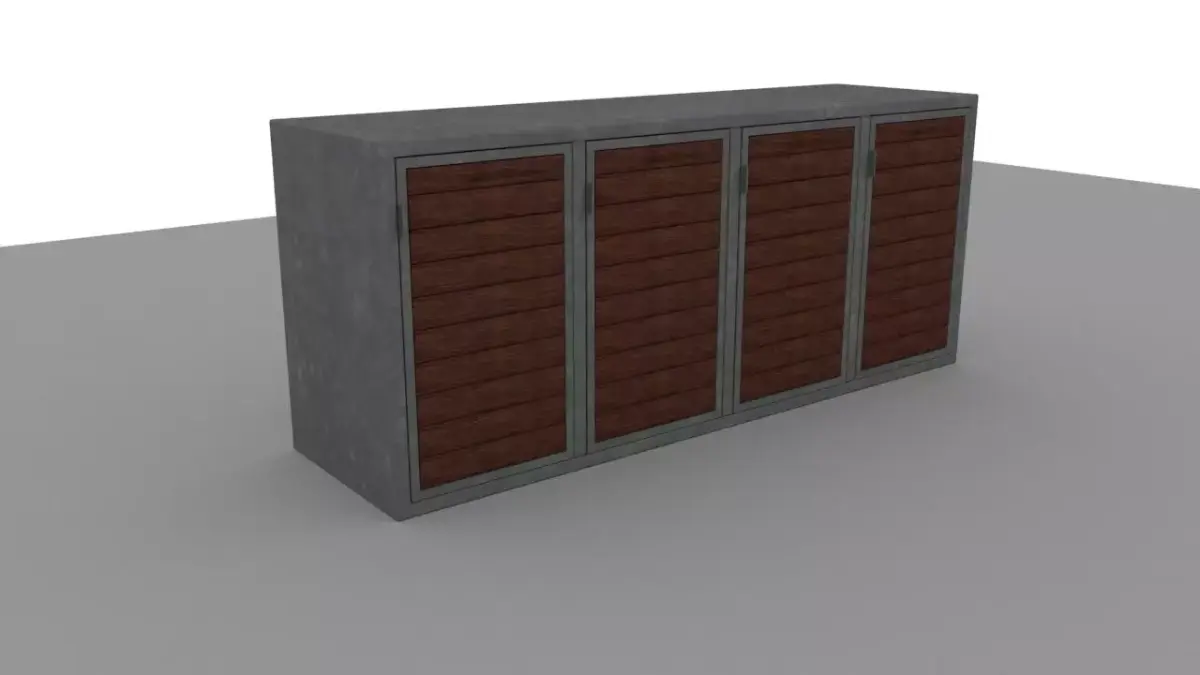 Holder for up to 4 Trashbins  3D model
