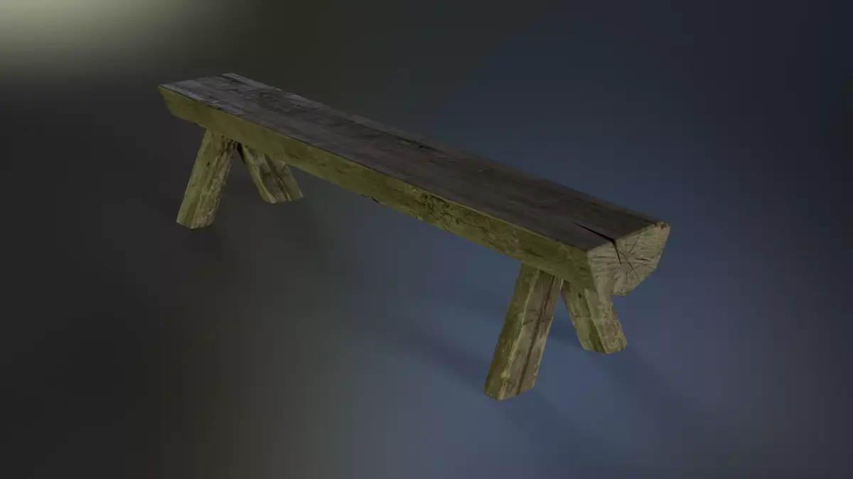 Log Bench Low-poly 3D model