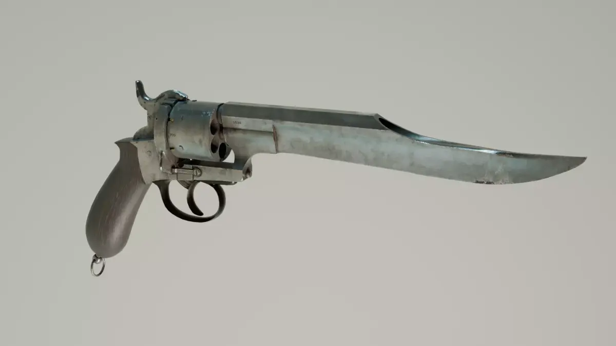 Revolver-Knife Low-poly 3D model