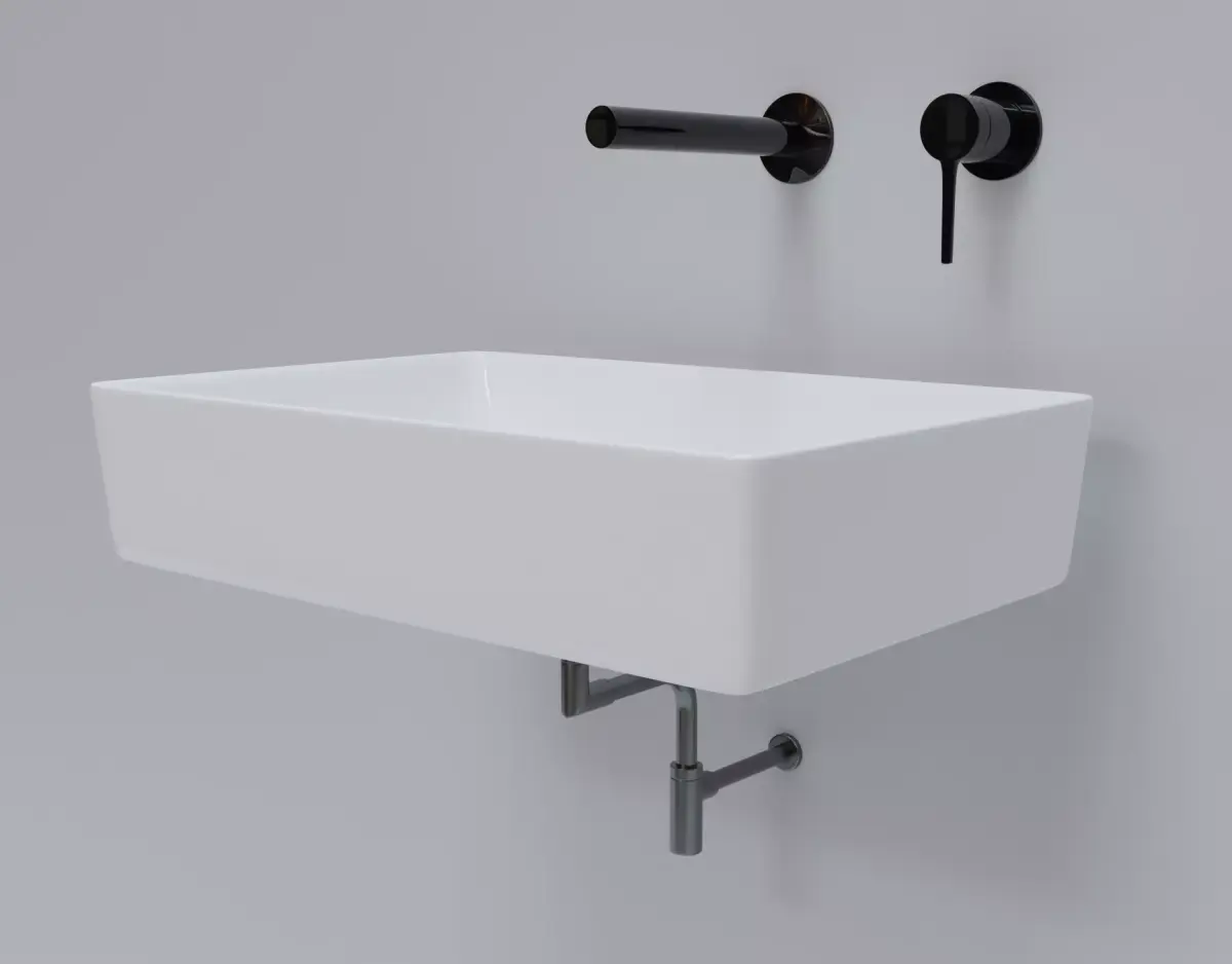 Vessel Sink with Modern Armature Free low-poly 3D model