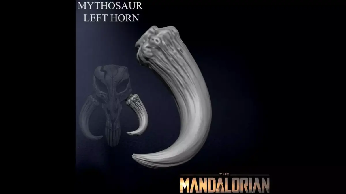 3D PRINTABLE MYTHOSAUR LEFT HORN - THE MANDALORIAN STAR WARS 3D print model