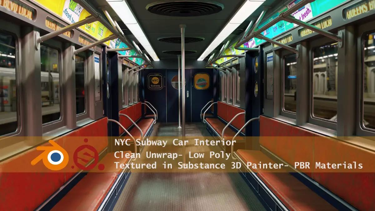 Subway Car Interior Low-poly 3D model purchase