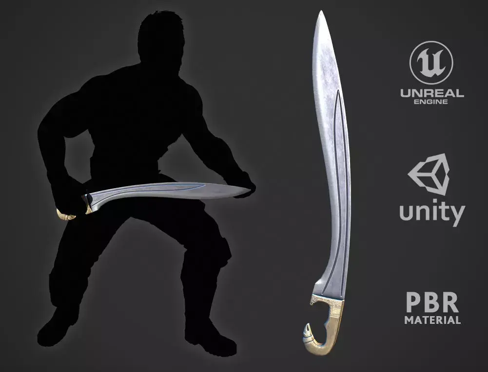 Spanish Falcata Low-poly 3D model purchase