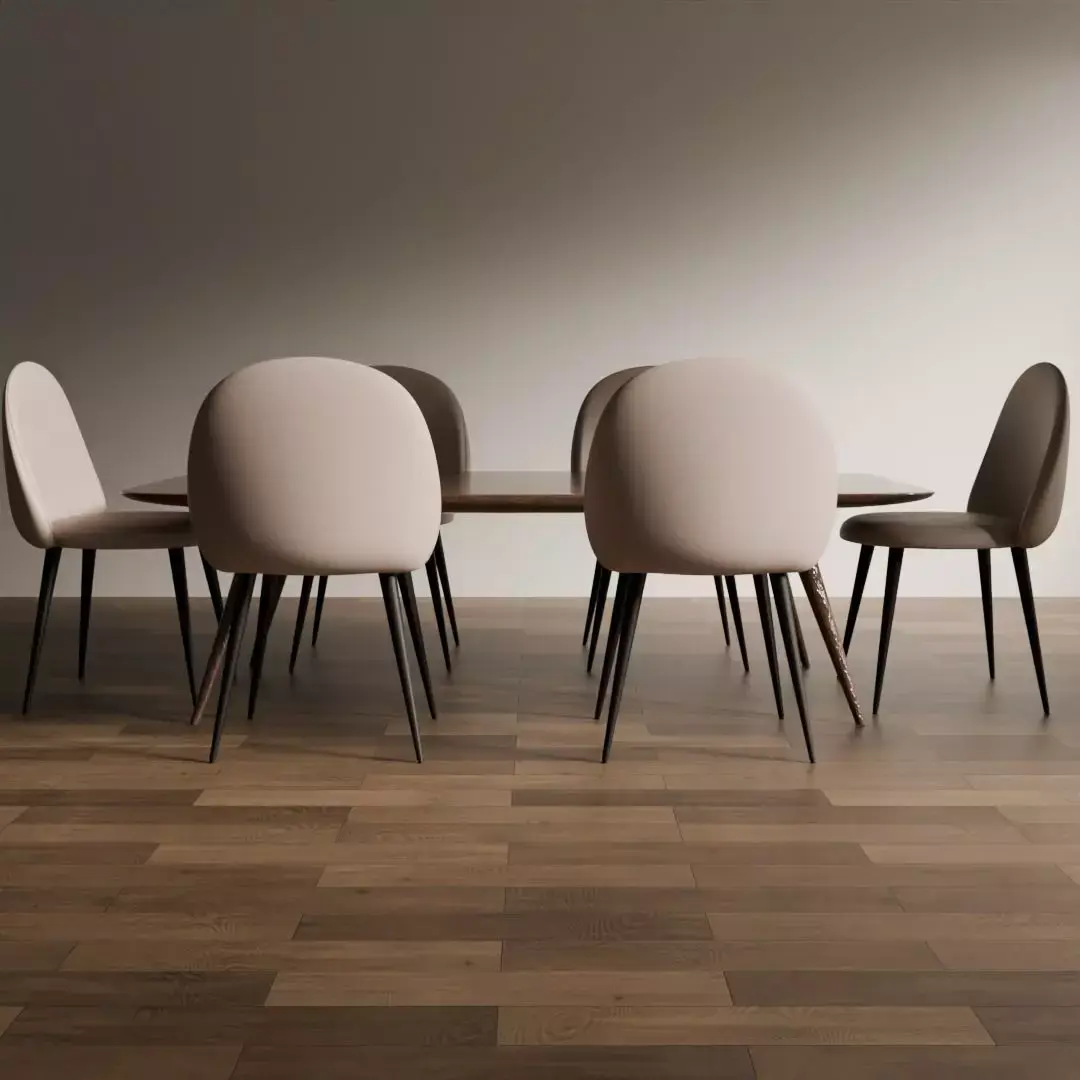 Modern Dining Table Set Low-poly 3D model