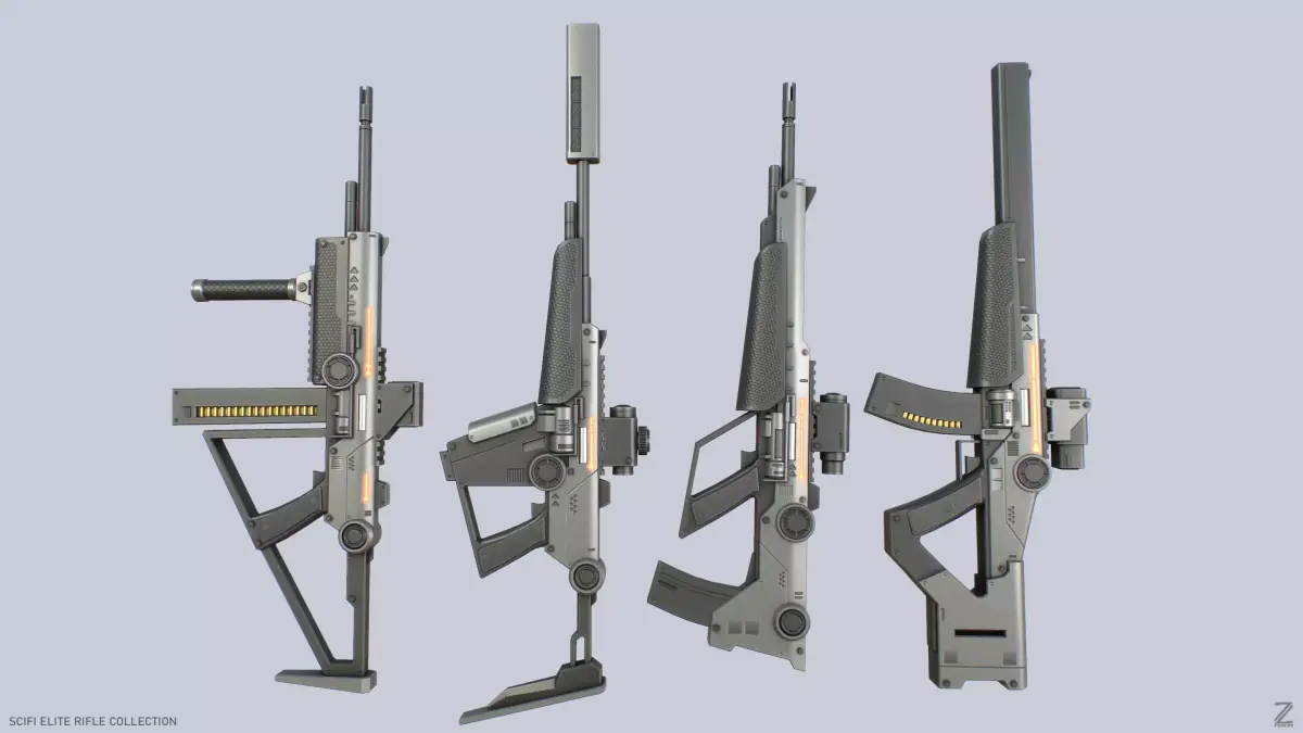 Sci fi elite rifle collection 3D Model Pack purchase
