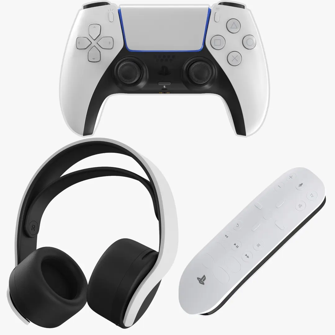 Three PlayStation 5 Accessories 3D model