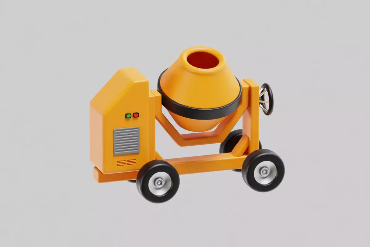 Concrete Mixer  Low-poly 3D model