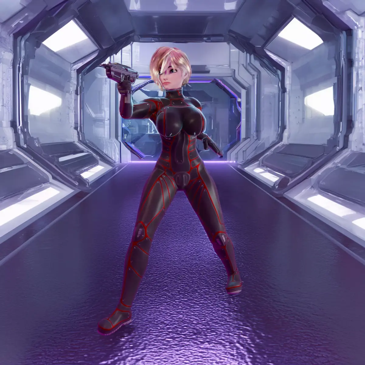Female Futuristic Undercover Agent 3D print model