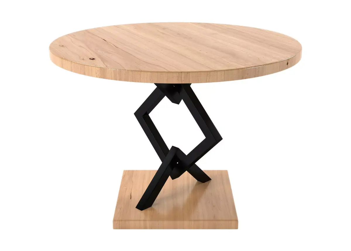 Round Dining Table - Round Wood Table - Loft Style Table Free 3D model