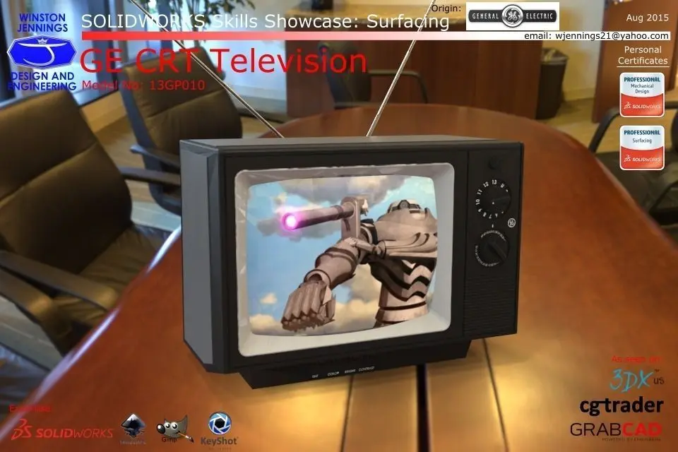 SW Skills - GE CRT Television Free 3D model