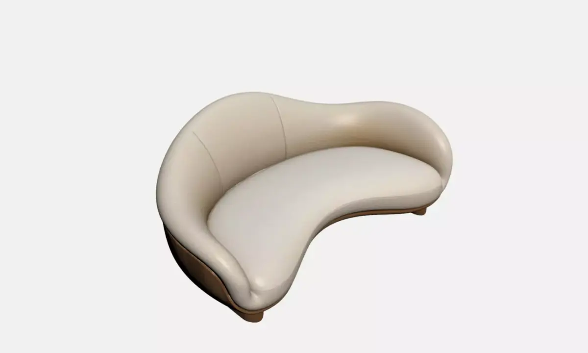 Luxury Curved Sofa Organic Designer Furniture Textures Included Free 3D model 2
