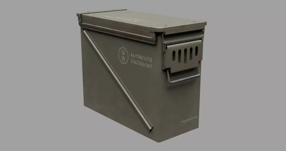 Military 40mm Ammunition Box Low-poly 3D model