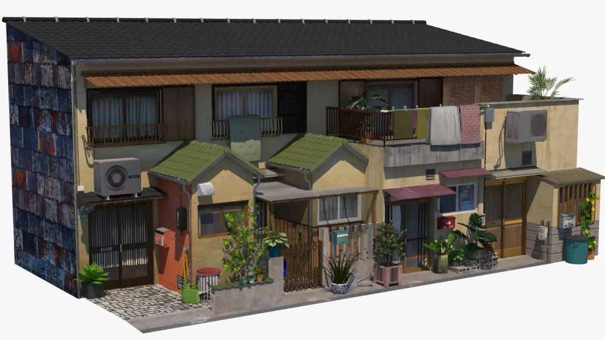 Osaka Townhouses PBR Remastered 3D model purchase
