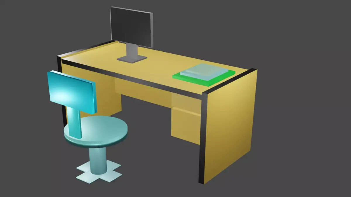 Study Desk Free 3D model