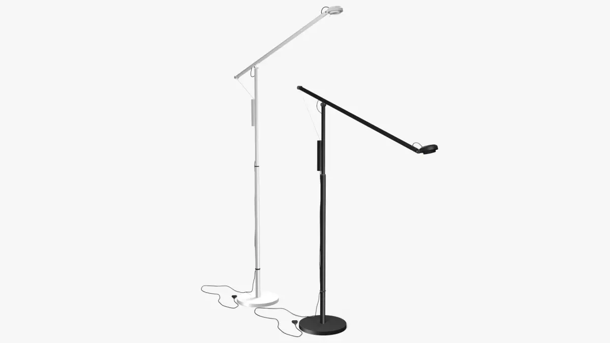 Modern Floor Reading Lamp Black 3D model
