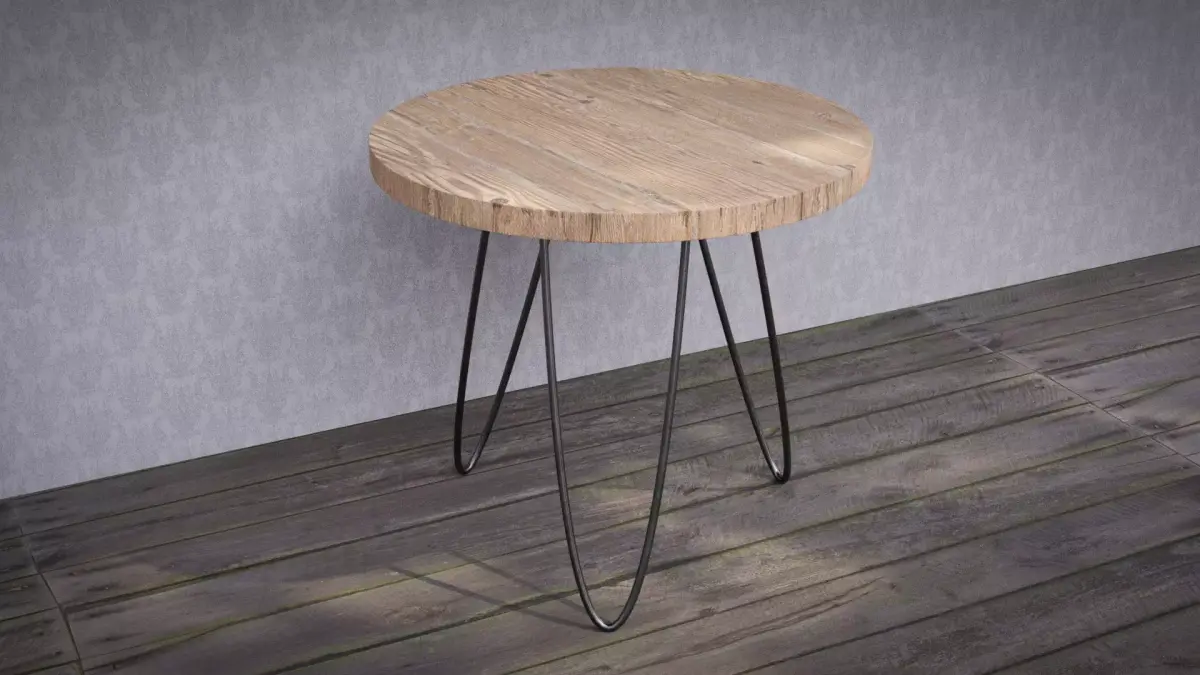 Round Wooden Coffee Table Free low-poly 3D model