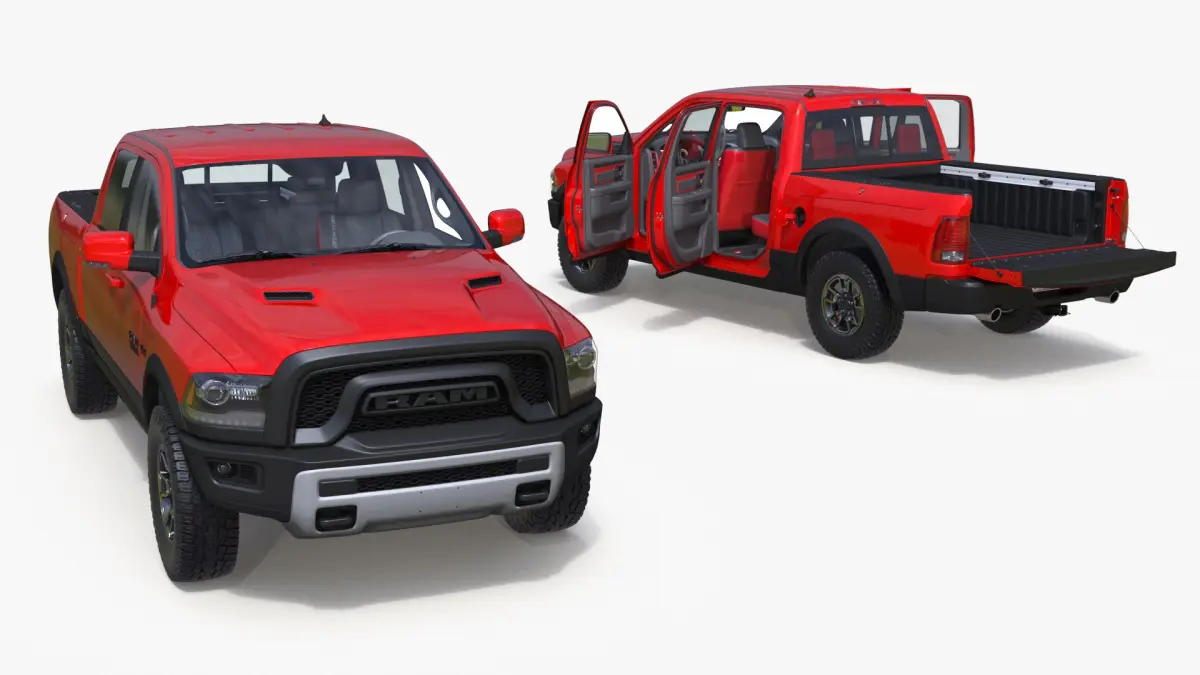 Dodge Ram 1500 Pickup Truck Rigged for Maya 3D model