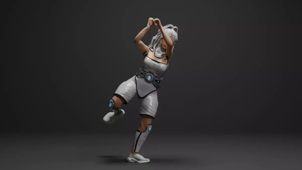 Sci Fi Superhero Female Character Fully Rigged Animated Low-poly 3D model