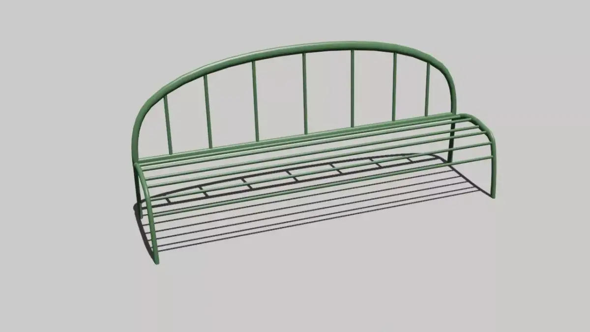 Spring park bench Free low-poly 3D model