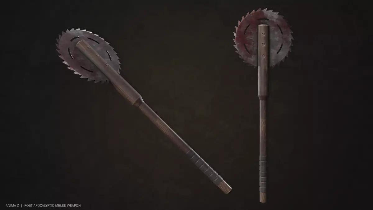 Post Apocalyptic melee weapon Low-poly 3D model get